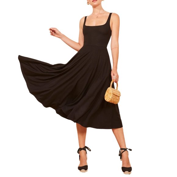 Reformation Rou Knit Midi Dress, Black, Small - Picture 2 of 4